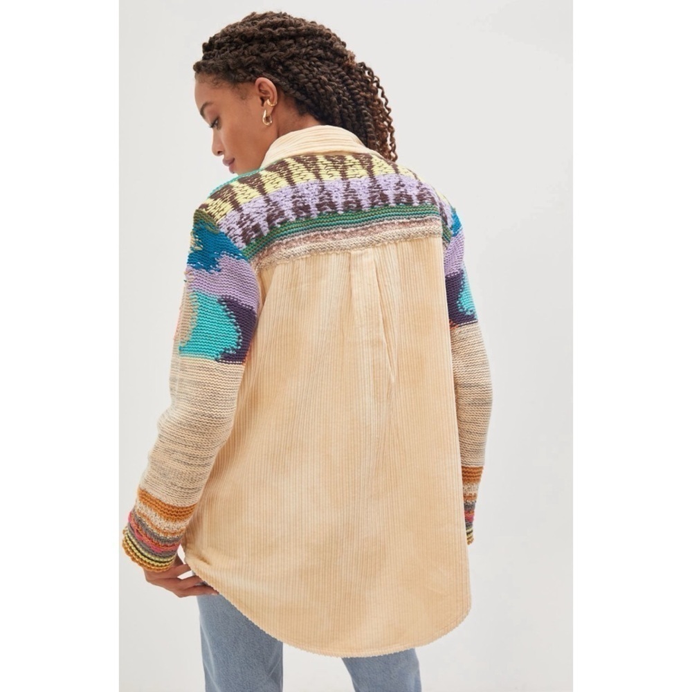 Pilcro Easygoing Shirt Jacket Button Up Corduroy Woven Knit Boho Western Shacket - Picture 7 of 14
